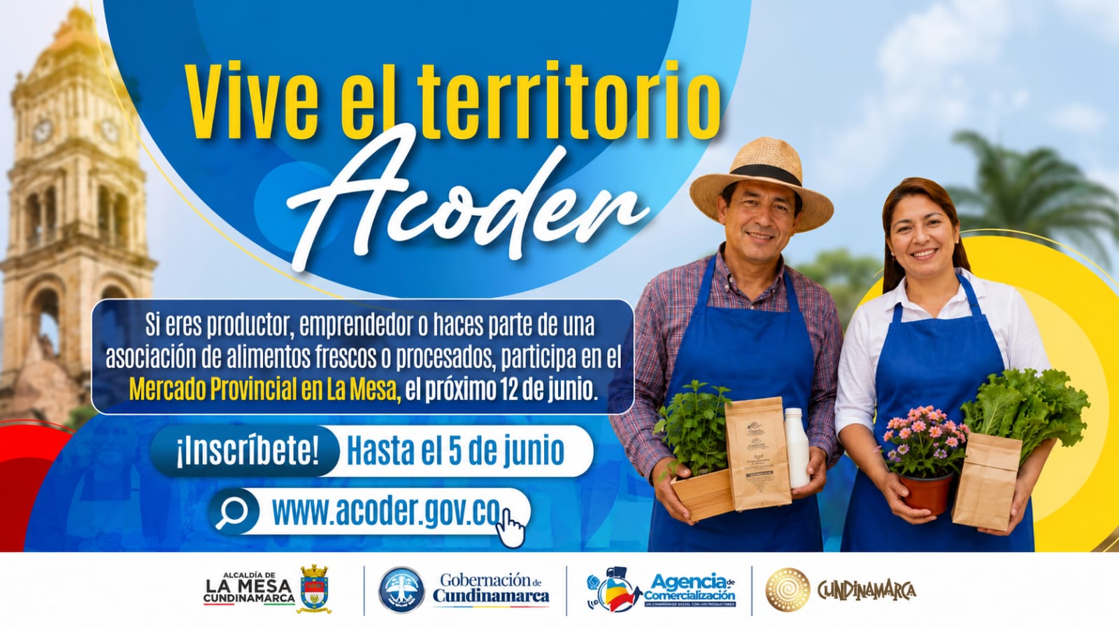 Mercado Campesino Vive el Territorio en La Mesa: abierta convocatoria para productores y emprendedores del Tequendama