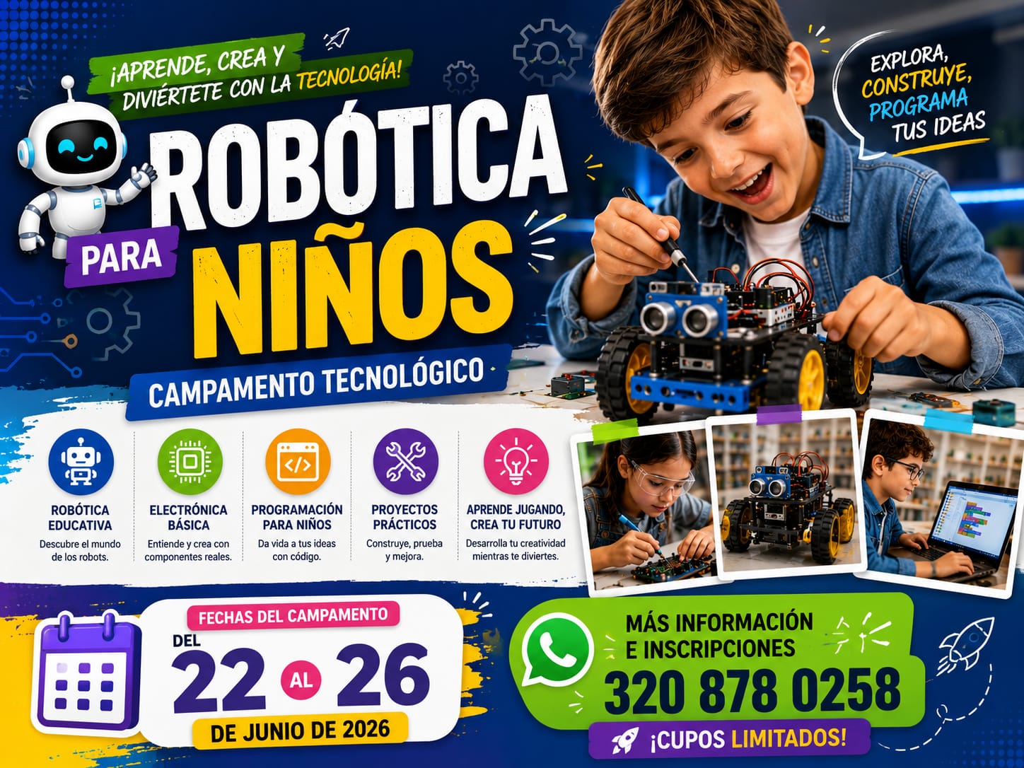 Taller Vacacional de Robótica para Niños llega a La Mesa, Cundinamarca