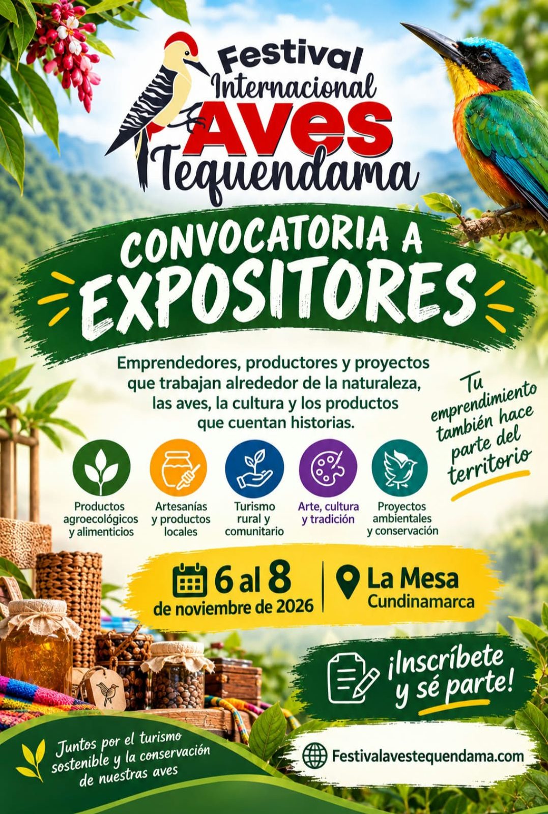 Festival Internacional Aves Tequendama abre convocatoria para expositores en La Mesa, Cundinamarca