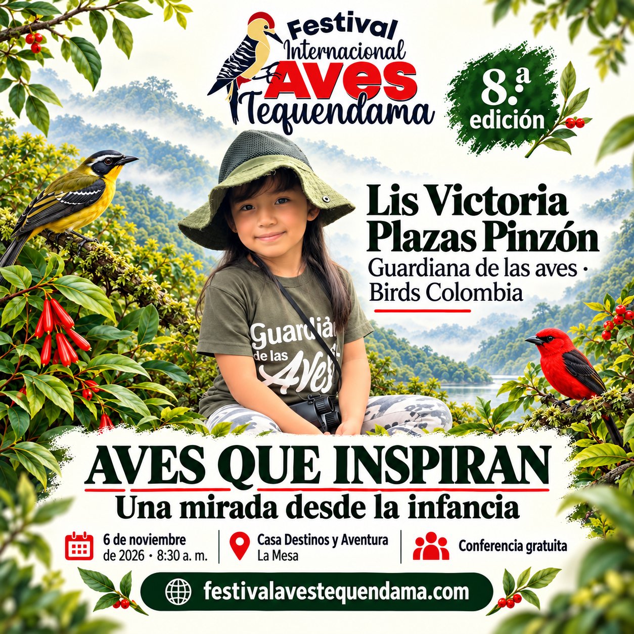 Lis Victoria, la guardiana de las aves de 7 años que inspirará al Tequendama